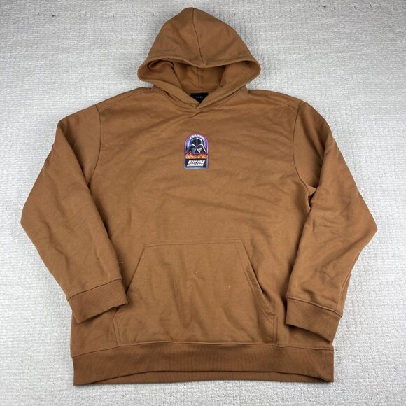 Star Wars Hoodie Large Empire Strikes Back HM Yoda Brown Pockets Pullover Mens - Picture 8 of 16